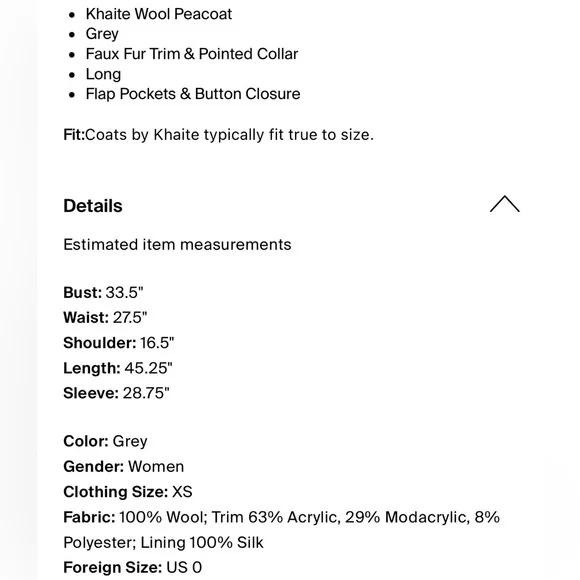 Stunning Luxury $6,600 KHAITE “Finna” Coat Removable Collar NWT sz 0 - Picture 7 of 16